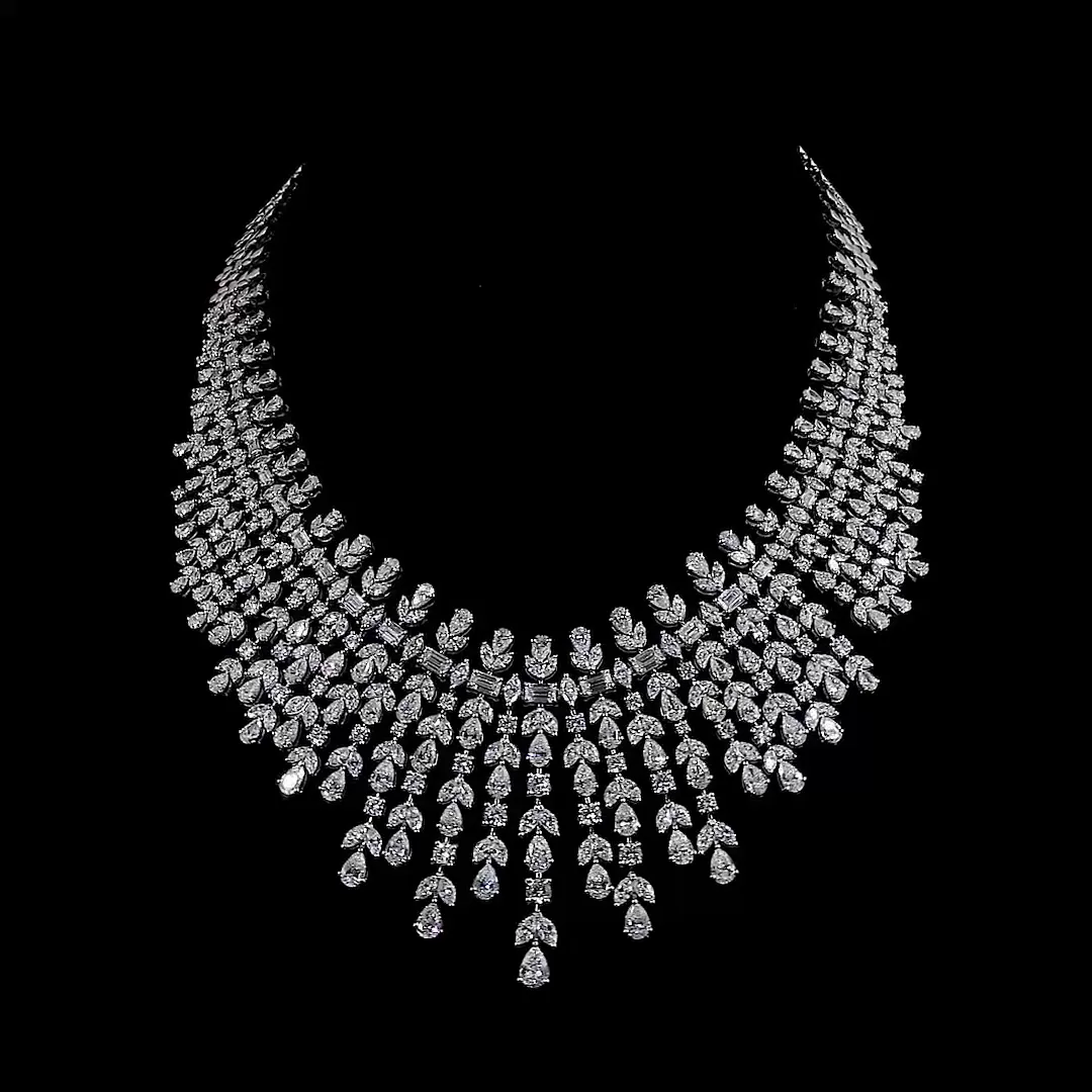 bridal style wedding necklace lab grown diamond