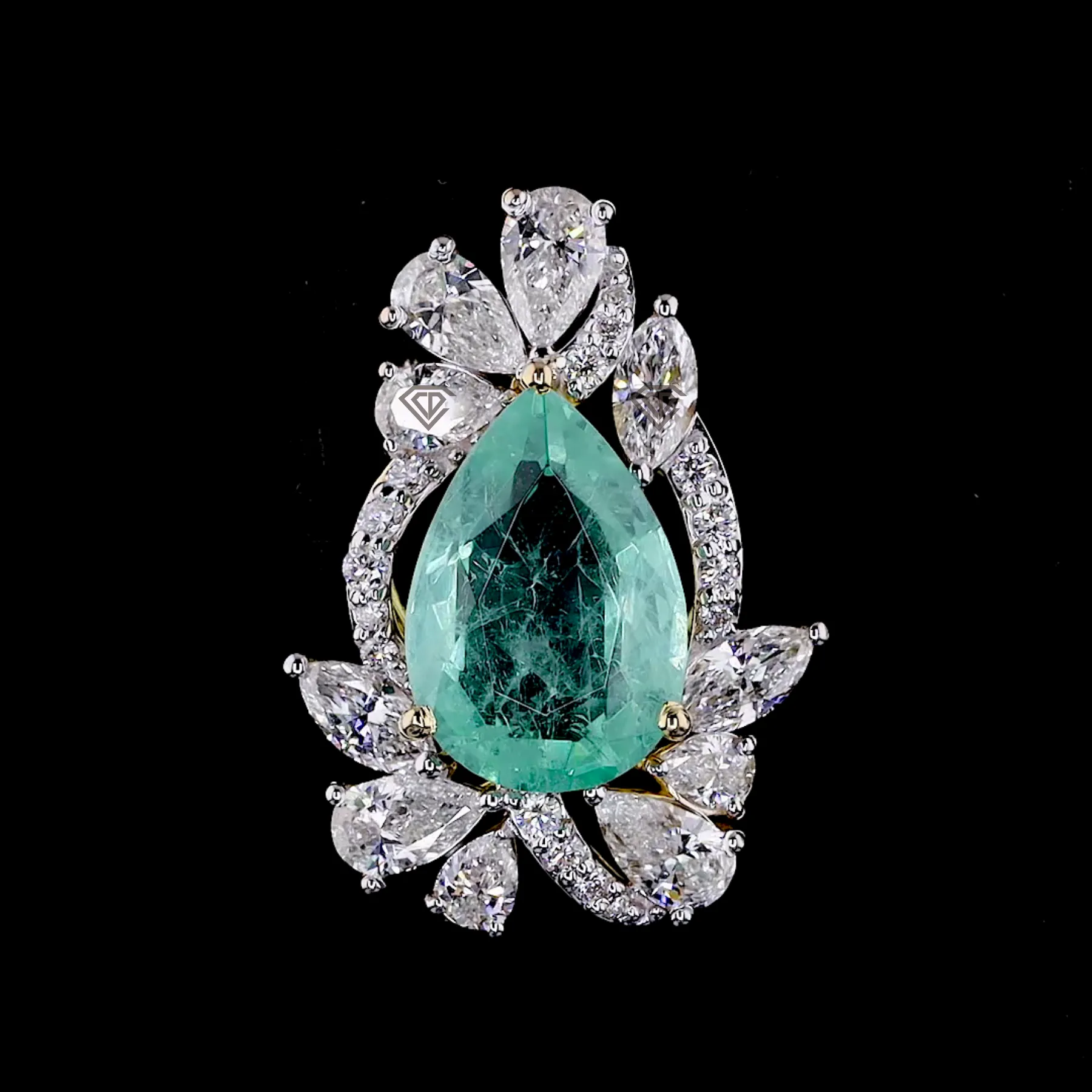 Pear Shape Emerald & Diamond Floral Earrings feature_image 1788939129_teardrop-emerald-diamond-halo-earrings.webp.webp